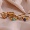 Wholesale Women's Stainless Steel 18K Gold Plated Geometric Curve Ring Electroplated Fashion Style