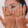 Wholesale Women's Stainless Steel 18K Gold Plated Geometric Curve Ring Electroplated Fashion Style