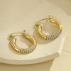 Wholesale Women's Stainless Steel 18K Gold Plated Geometric Fashion Niche Light Luxury Earrings