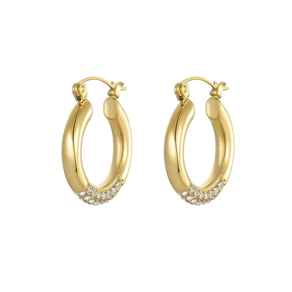 Wholesale Women's Stainless Steel 18K Gold Plated Geometric Fashion Niche Light Luxury Earrings