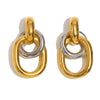 Wholesale Women's Stainless Steel 18K Gold Plated Geometric French O Shaped Winding Electroplated Earrings