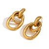 Wholesale Women's Stainless Steel 18K Gold Plated Geometric French O Shaped Winding Electroplated Earrings