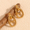 Wholesale Women's Stainless Steel 18K Gold Plated Geometric French O Shaped Winding Electroplated Earrings