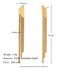 Wholesale Women's Stainless Steel 18K Gold Plated Geometric Ladder Tassel Chain Stud Earrings