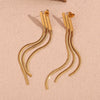 Wholesale Women's Stainless Steel 18K Gold Plated Geometric Ladder Tassel Chain Stud Earrings