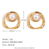 Wholesale Women's Stainless Steel 18K Gold Plated Geometric Petal Earrings With Electroplating For Fashionable Style