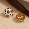 Wholesale Women's Stainless Steel 18K Gold Plated Geometric Spherical Earrings