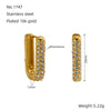 Wholesale Women's Stainless Steel 18K Gold Plated Geometric U Shaped Earrings