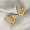 Wholesale Women's Stainless Steel 18K Gold Plated Geometric U Shaped Earrings
