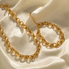 Wholesale Women's Stainless Steel 18K Gold Plated Geometry Patterned Electroplated Bracelet Jewelry