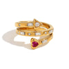 Wholesale Women's Stainless Steel 18K Gold Plated Heart Arrow Zircon Open Ring Three Layer Fashion Ol Geometry Style Bracelet With Electroplating