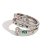 Wholesale Women's Stainless Steel 18K Gold Plated Heart Arrow Zircon Open Ring Three Layer Fashion Ol Geometry Style Bracelet With Electroplating