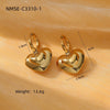 Wholesale Women's Stainless Steel 18K Gold Plated Heart Shape Geometric Fashion Earrings