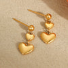 Wholesale Women's Stainless Steel 18K Gold Plated Heart Shape Geometric Fashion Earrings