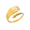 Wholesale Women's Stainless Steel 18K Gold Plated Heartshaped Geometric Open Ring With Electroplating