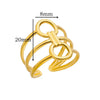 Wholesale Women's Stainless Steel 18K Gold Plated Heartshaped Geometric Open Ring With Electroplating