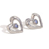 Wholesale Women's Stainless Steel 18K Gold Plated Hollow Natural Stone Double Heart Geometric Earrings