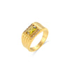 Wholesale Women's Stainless Steel 18K Gold Plated Rectangular Geometric Zircon Ring Jewelry