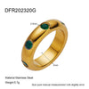 Wholesale Women's Stainless Steel 18K Gold Plated Round Zircon Ring With Geometric Ins Style