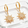 Wholesale Women's Stainless Steel 18K Gold Plated Star Earrings With Exaggerated Niche Design