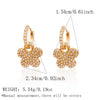 Wholesale Women's Stainless Steel 18K Gold Plated Star Floral Diamond Earrings With Exaggerated Niche Design