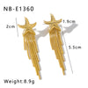 Wholesale Women's Stainless Steel 18K Gold Plated Starfish Tassel Earrings With Star And Geometric Pattern Furnace Vacuum Plated