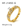Wholesale Women's Stainless Steel 18K Gold Plated Twist Thread Geometric Diamond Ring With Electroplating