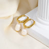 Wholesale Women's Stainless Steel 18K Gold Plated U Shaped Freshwater Pearl Earrings With Pvdp Furnace Real Gold Treatment