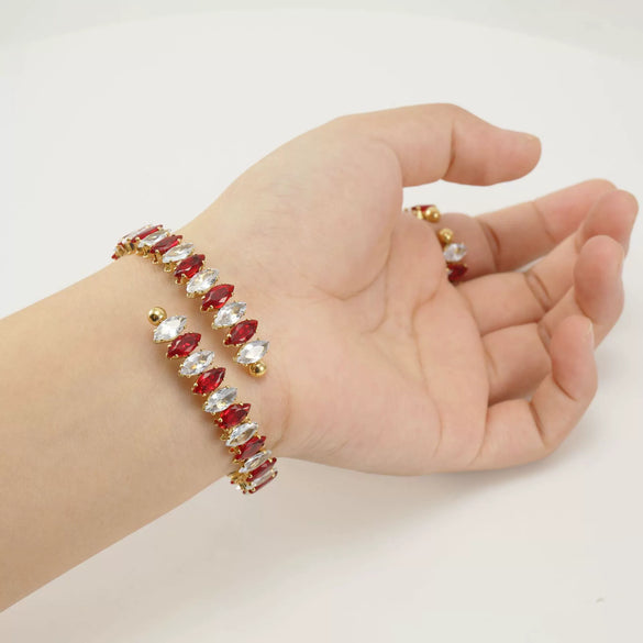 Wholesale Women's 316L Stainless Steel 18K Gold Vacuum Plated Geometric Diamond Bracelet