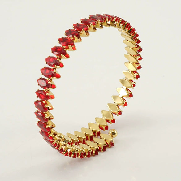 Wholesale Women's 316L Stainless Steel 18K Gold Vacuum Plated Geometric Diamond Bracelet