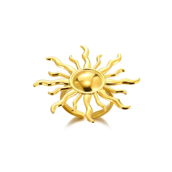 Wholesale Women's Stainless Steel 18K Goldinlaid Fruitshaped Open Ring Light Luxury Geometric Accessories
