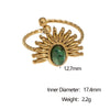 Wholesale Women's Stainless Steel 18K Goldplated Flowershaped Ring With Simple Style