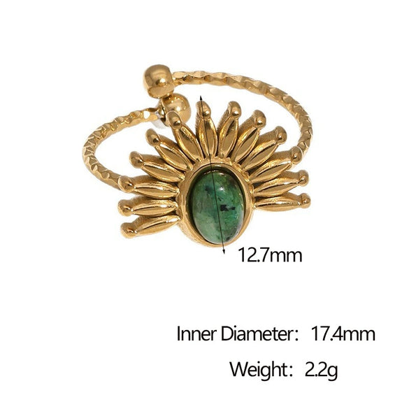 Wholesale Women's Stainless Steel 18K Goldplated Flowershaped Ring With Simple Style