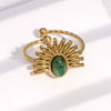 Wholesale Women's Stainless Steel 18K Goldplated Flowershaped Ring With Simple Style