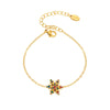 Wholesale Women's Stainless Steel 18K Goldplated Titanium Steel Ferris Wheel Snowflake Inlaid Zircon Geometric Bracelet Nonfading Jewelry