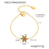 Wholesale Women's Stainless Steel 18K Goldplated Titanium Steel Ferris Wheel Snowflake Inlaid Zircon Geometric Bracelet Nonfading Jewelry