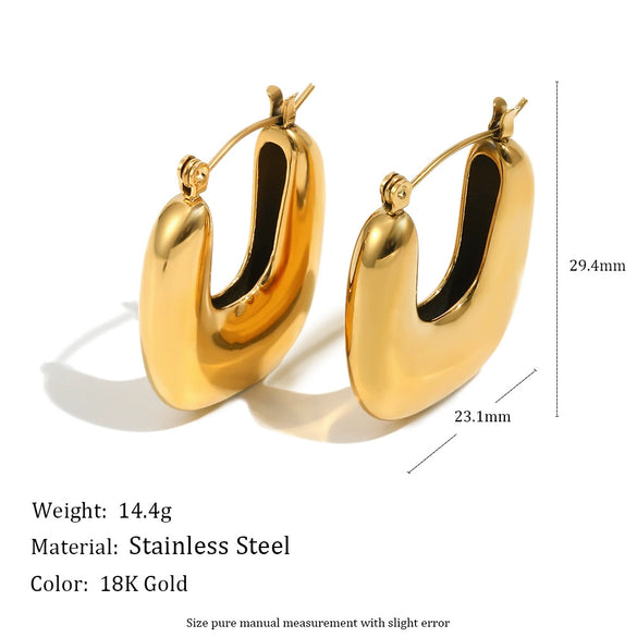 Wholesale Women's Stainless Steel 18K Goldplated Ushaped Electroplated Ear Clip Earrings Jewelry