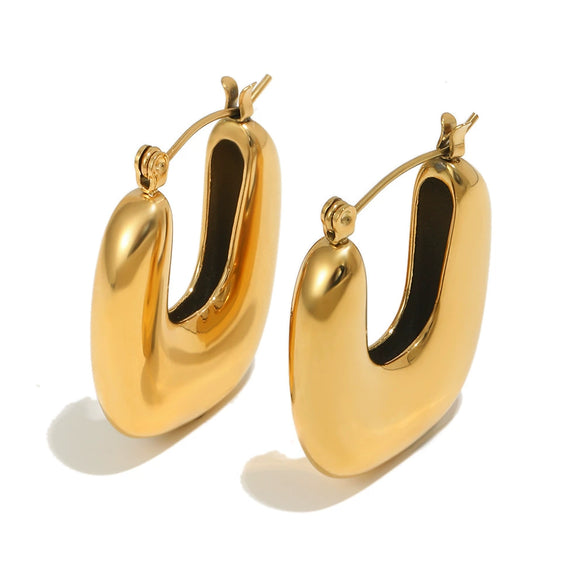 Wholesale Women's Stainless Steel 18K Goldplated Ushaped Electroplated Ear Clip Earrings Jewelry
