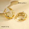 Wholesale Women's Stainless Steel 18K Inlaid Pearl Zircon Geometric Earrings With Electroplating