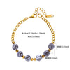 Wholesale Women's Stainless Steel 18K Macaron Beaded Geometric Volcanic Stone Dripping Oil Simple Ancient Style Minimalist Bracelet Jewelry