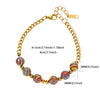 Wholesale Women's Stainless Steel 18K Macaron Beaded Geometric Volcanic Stone Dripping Oil Simple Ancient Style Minimalist Bracelet Jewelry
