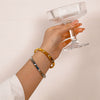 Wholesale Women's Stainless Steel 18K Plated Round Convex Zircon Buckle Bracelet Electroplated