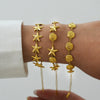 Wholesale Women's Stainless Steel 18K Real Gold Plated Animal Zodiac Starfish And Shell Bracelet