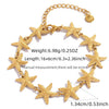 Wholesale Women's Stainless Steel 18K Real Gold Plated Animal Zodiac Starfish And Shell Bracelet