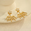 Wholesale Women's Stainless Steel 18K Star Geometric Fashion Exaggerated Electroplated Earrings