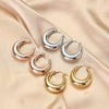 Wholesale Women's Stainless Steel 18K Vacuum Goldplated Geometric Earrings