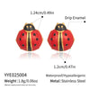 Wholesale Women's Stainless Steel Ladybug Earrings With Pvd Furnace Vacuum Real Gold Plating