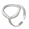Wholesale Women's Stainless Steel Leaf Shaped Simple Geometric Ring With Electroplating