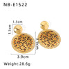 Wholesale Women's Stainless Steel Leopard Geometric Earrings With 18K Vacuum Plated In Furnace Vintage Niche Jewelry