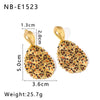 Wholesale Women's Stainless Steel Leopard Geometric Earrings With 18K Vacuum Plated In Furnace Vintage Niche Jewelry